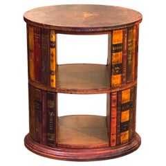 English Leather Book Table