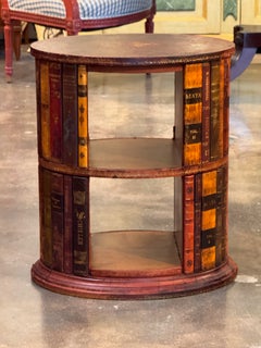 English Leather Book Table