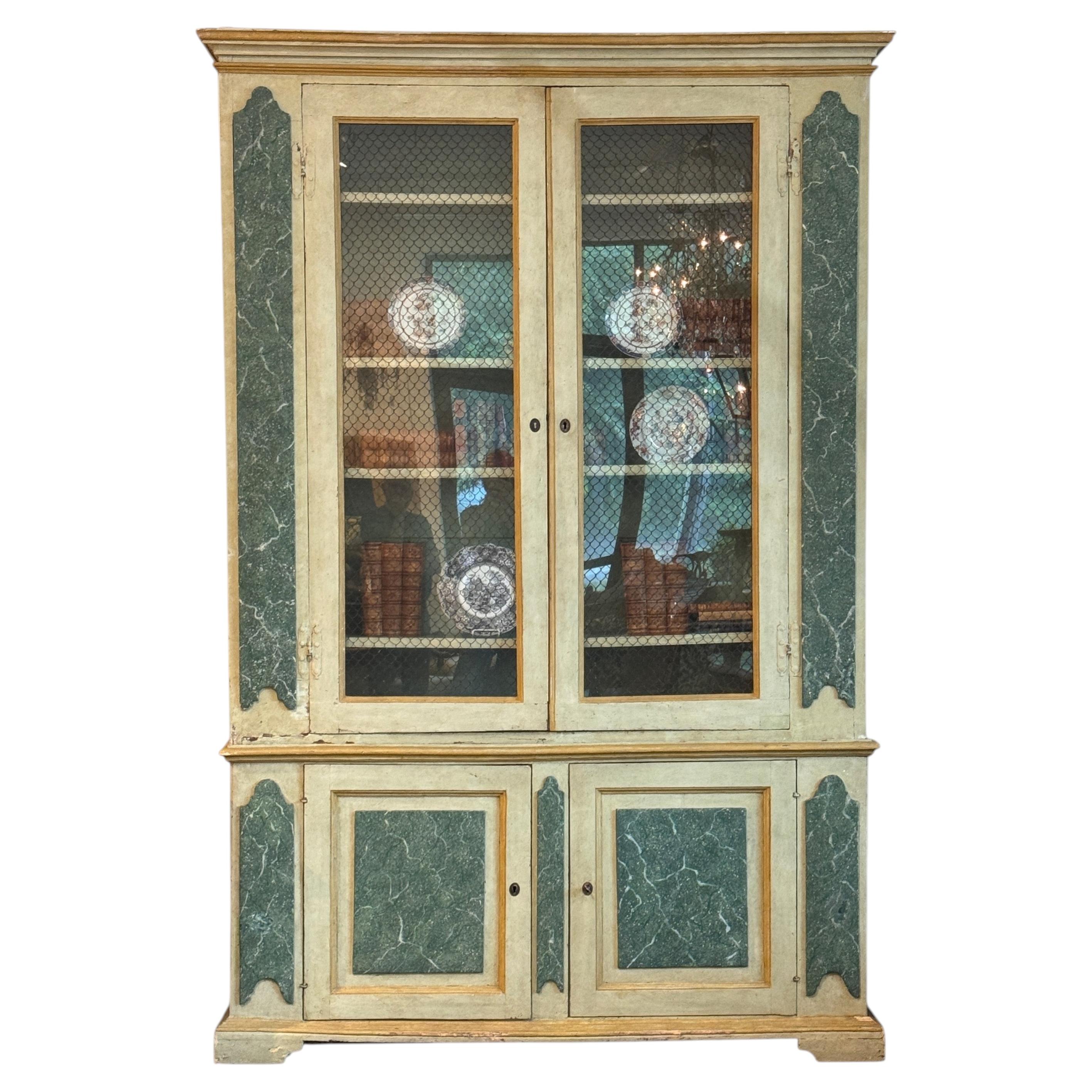19th Century Italian Painted Breakfront For Sale