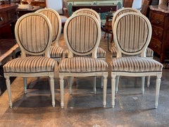 Set of Six French Louis XVI Style Dining Chairs