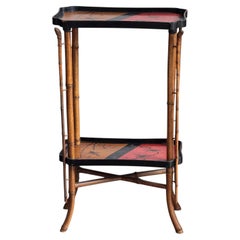 19th Century English Bamboo and Lacquer Side Table
