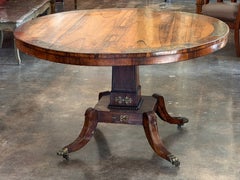 Regency Rosewood Center Table with Brass Inlay