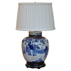 Blue and White Chinese Ginger Jar Lamp