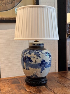 Blue and White Chinese Ginger Jar Lamp