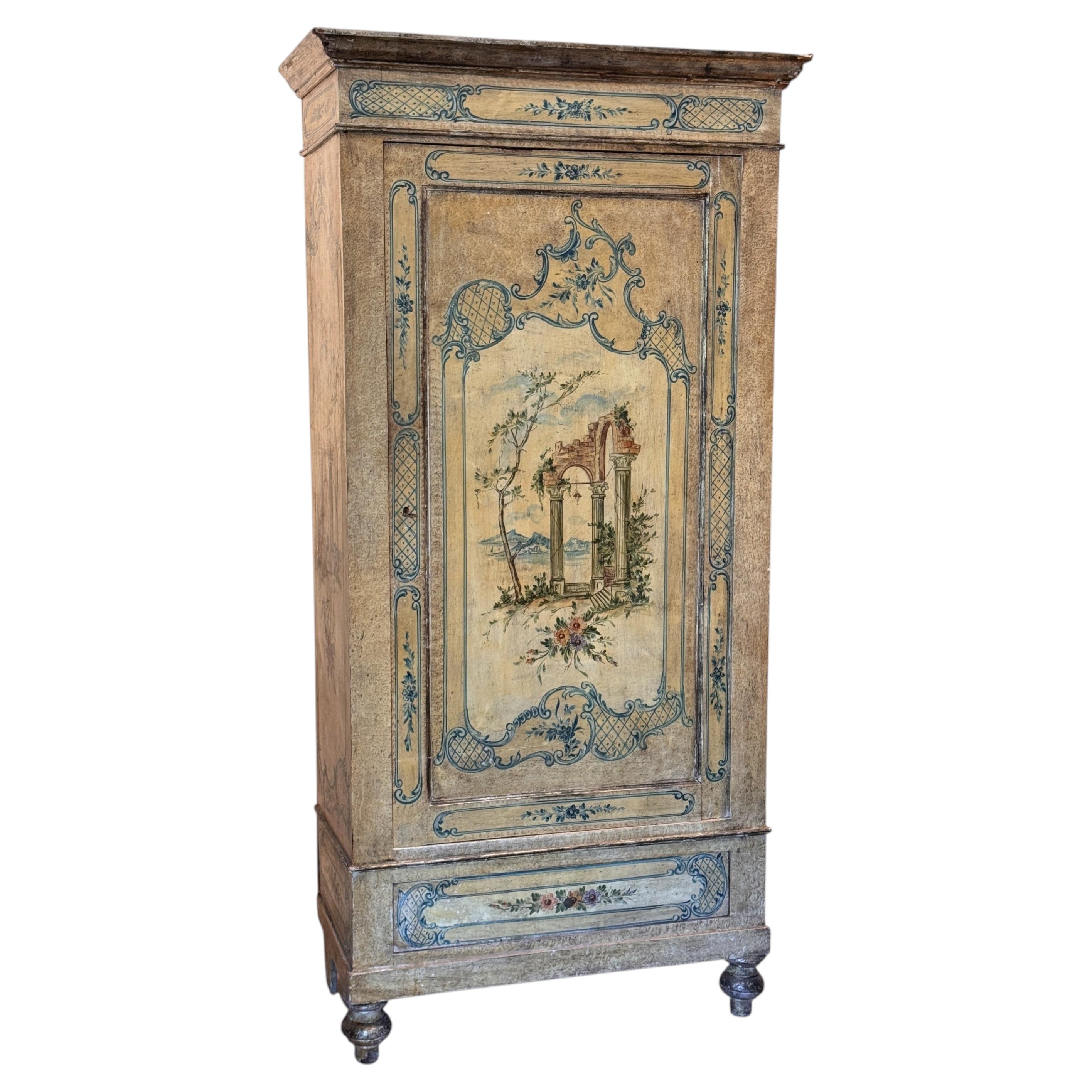19th Century Venetian Painted Armoire