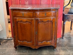 18th Century French Walnut Cabinet with Marble Top