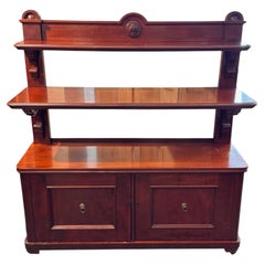 19th Century Mahogany Etagere with Lion Mask Handles