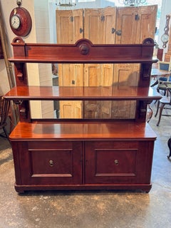 19th Century Mahogany Etagere with Lion Mask Handles