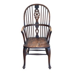 Set of Seven English Wheelback Windsor Chairs