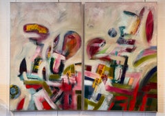 Wet Summer, Abstract Diptych by James Brewer