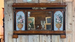 19th Century Italian Overmantel Mirror with Painted Urn Panels