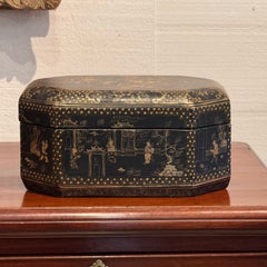 Black and Gilt Chinoiserie Lacquer Box