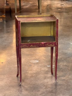 Red Chinoiserie Decorated Side Table