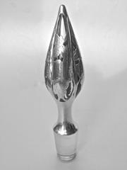 Art Nouveau Sterling Silver Overlay Steuben Clear Glass Decanter, circa 1900