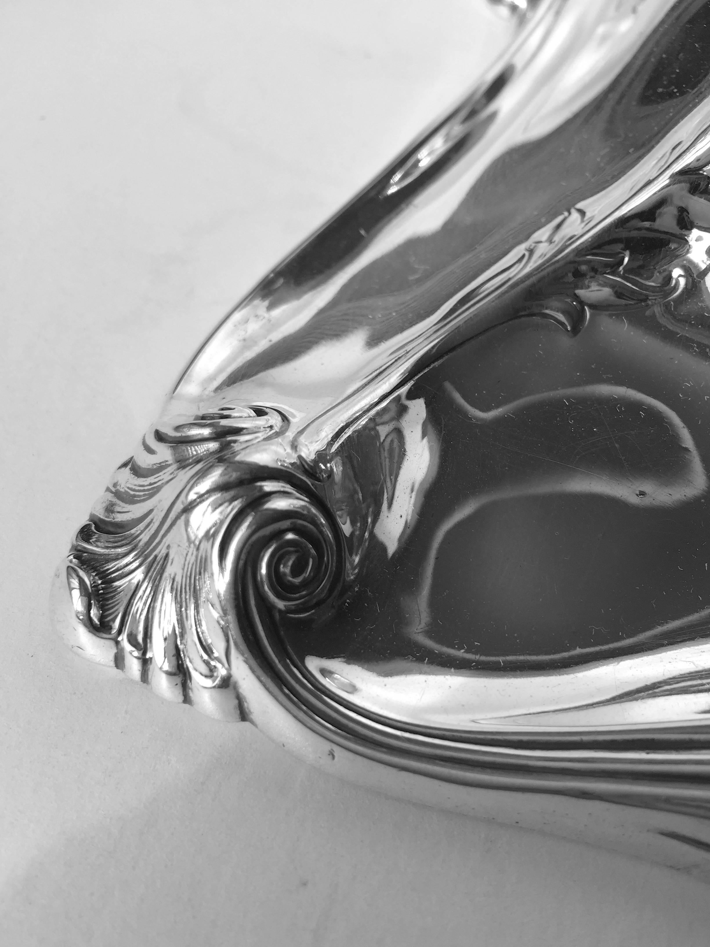 Cast American Sterling Silver Art Nouveau Inkwell Boston Silver Co., circa 1900 For Sale