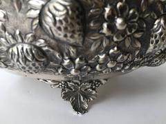 Antique Italian 800. Fine Silver Strawberry Pot Repousse Technique, circa 1940