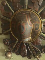 Fine Spanish Coat of Arms Sword Wall Stand Carved and Painted, 1930s