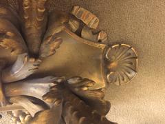 French Gilt Bronze Cornicopia Form Massive Wall Sconces, 19th Century