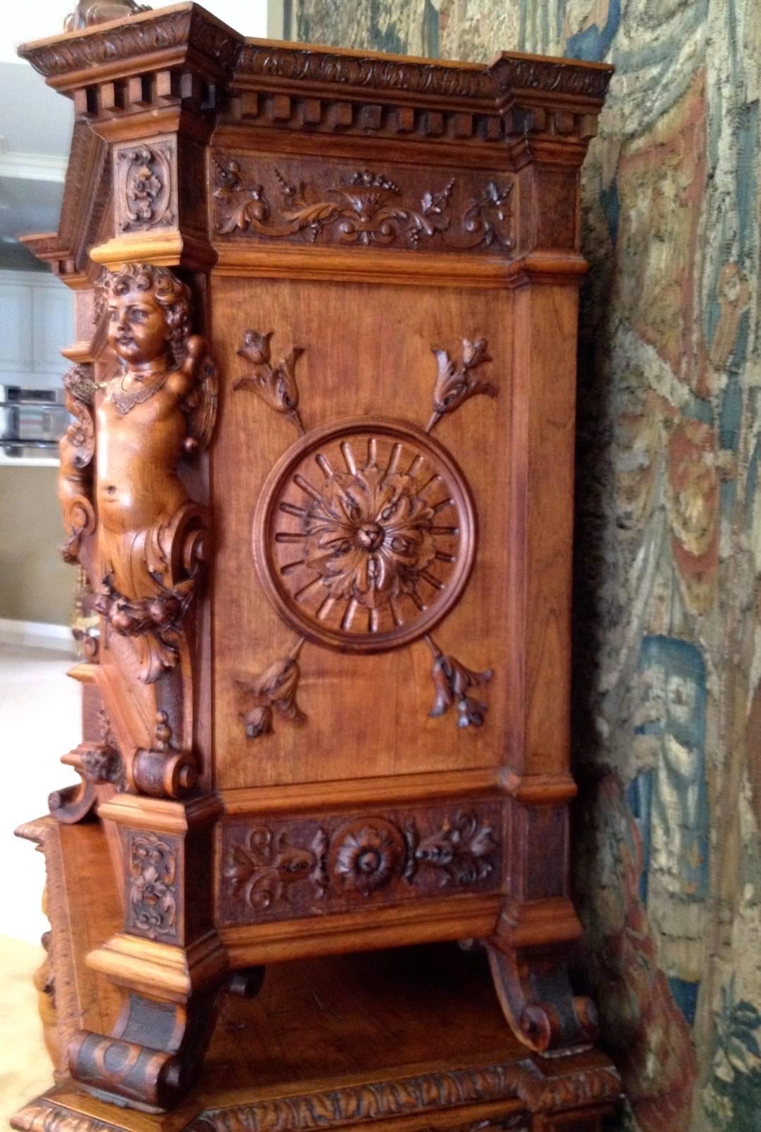 19th Century Valentino Panciera Besarel Portfolio or Music Cabinet, Italy Renaissance Revival For Sale