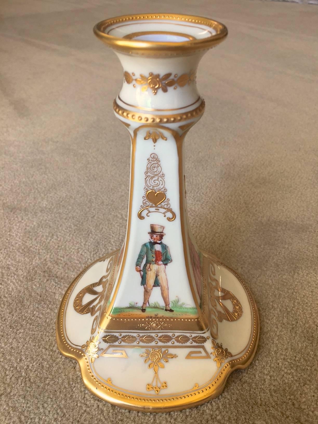 Feines Tafelservice für 14 Personen von Ambrosius Lamm aus Dresden, um 1900 (Vergoldet) im Angebot