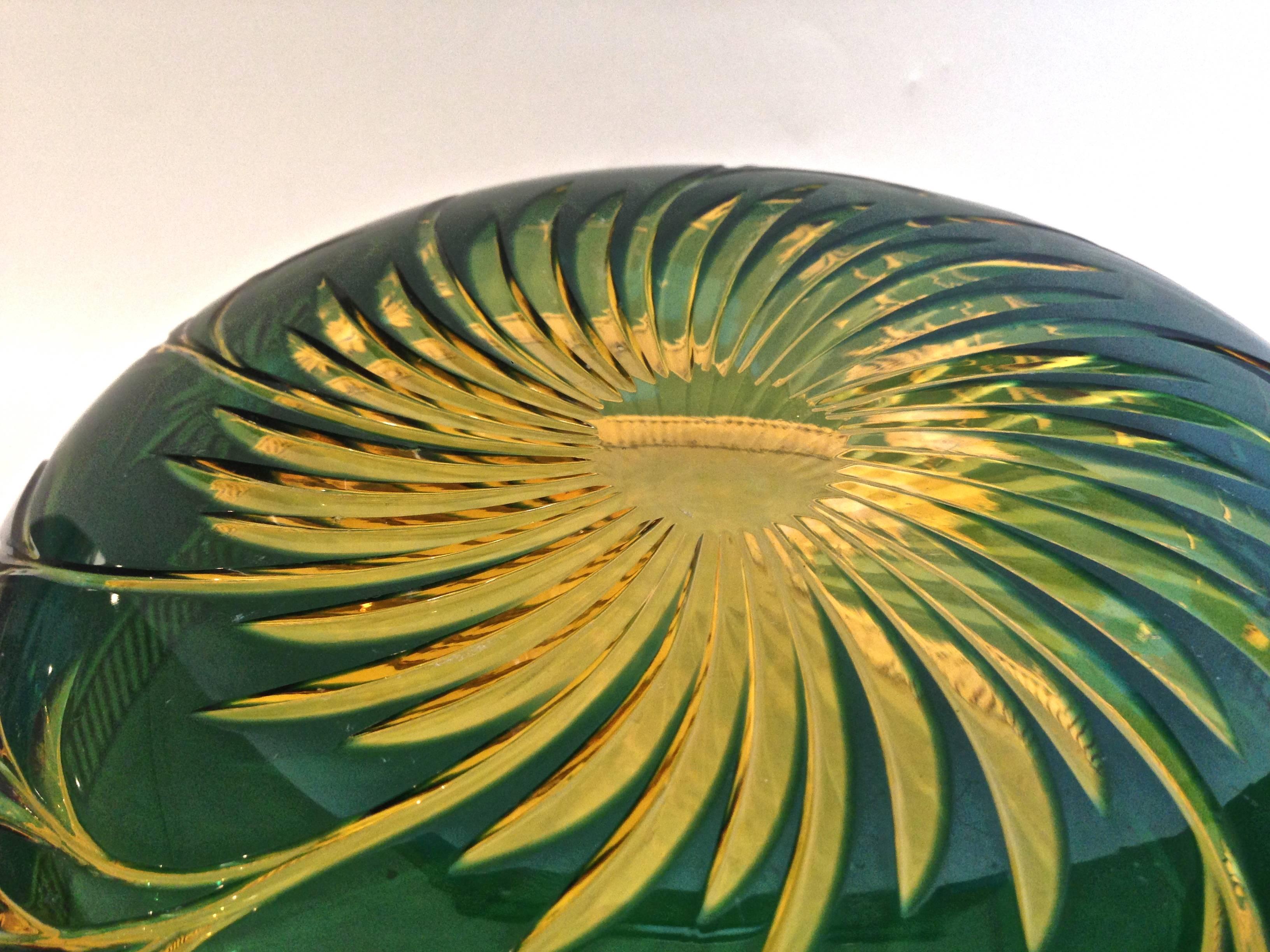 Mid-20th Century Outstanding Val St Lambert Four Color Bowl, circa 1940