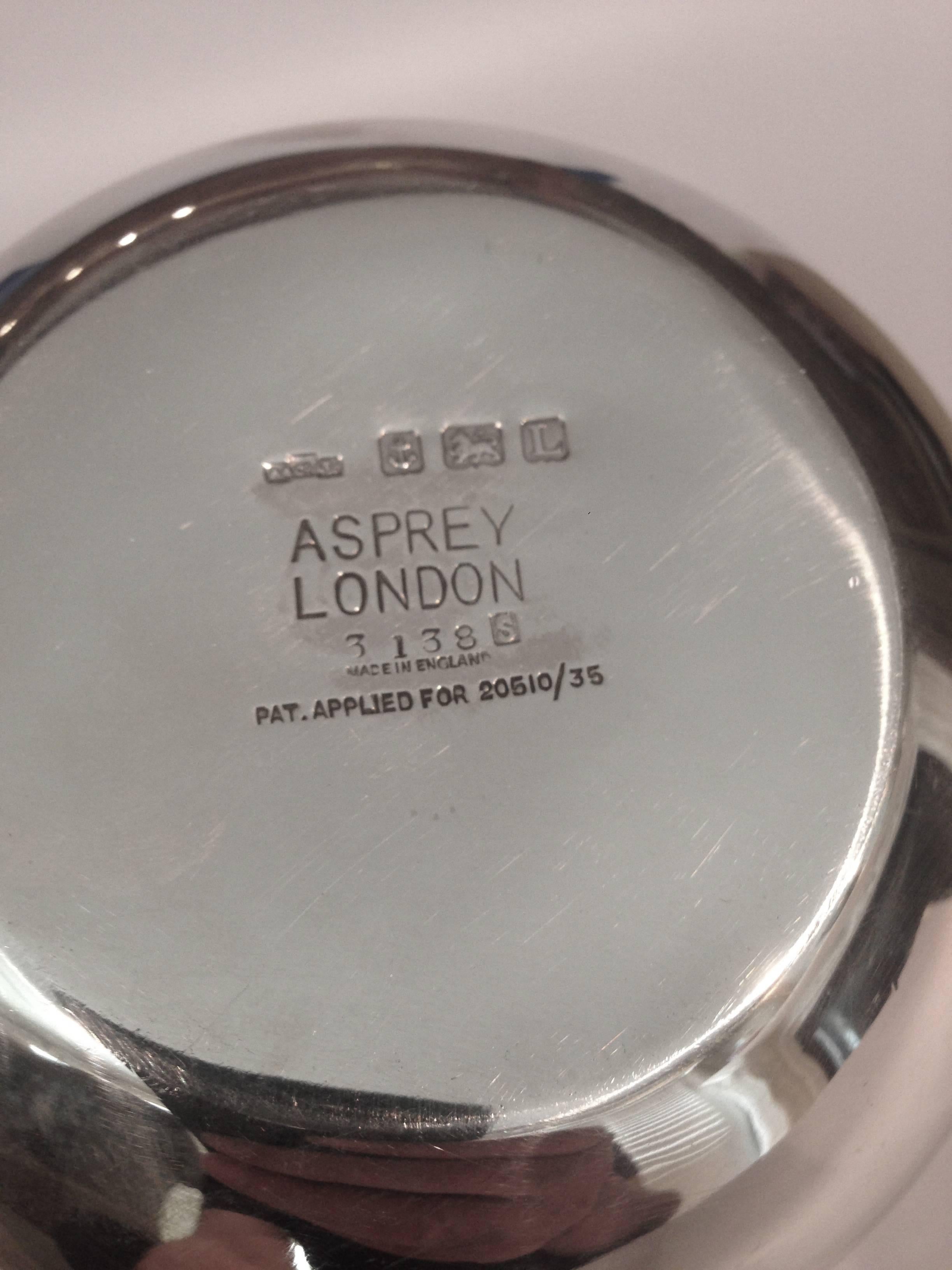 Cast Asprey London Dumbbell Sterling Cocktail Shaker C1937 