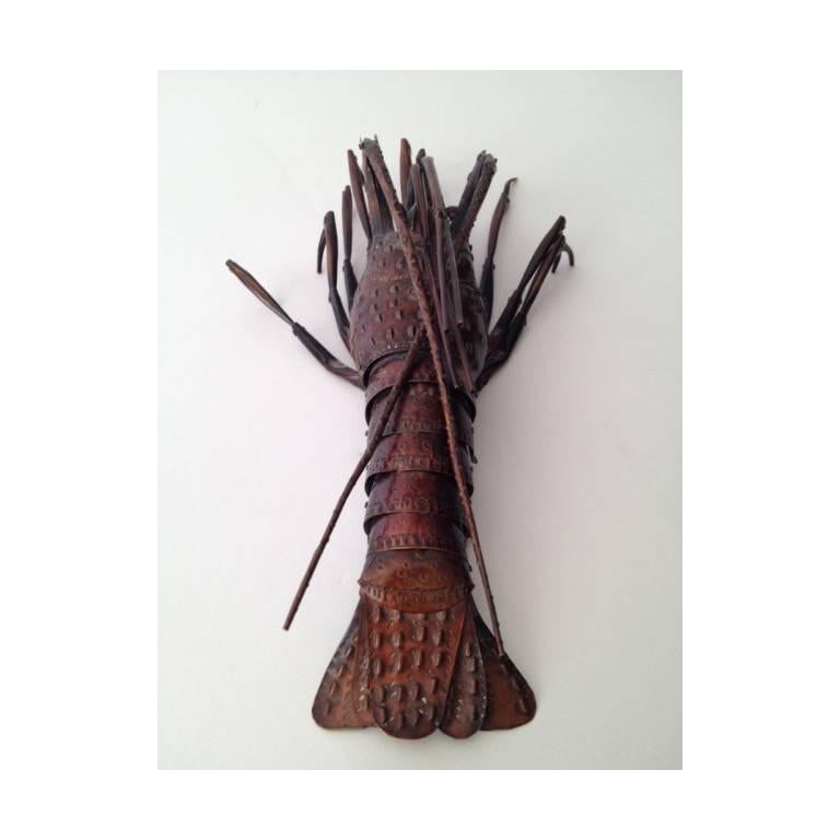 Japanese Fantastic Meiji Period Fully Articulated Patinated Copper Crawfish, circa 1900