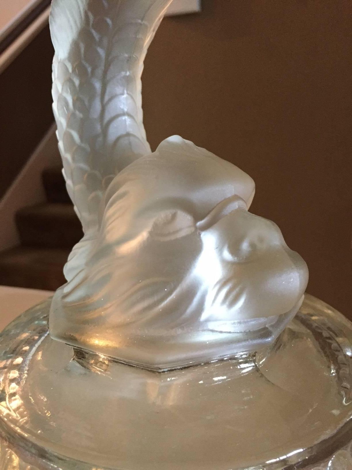 Pressed Baccarat Dolphin Candelabra Prisom Lusters Very Elegant, circa 1900