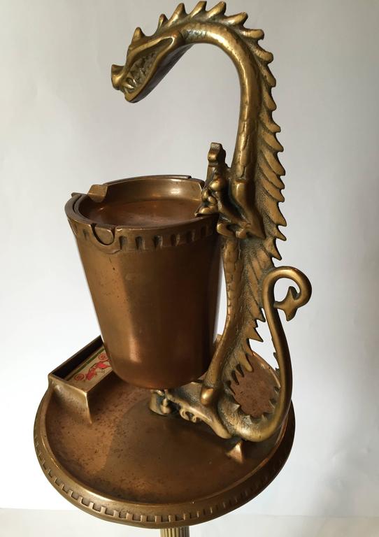 Alfred Dunhill Gilt Bronze Floor Standing Cigar Ashtray, circa 1920s