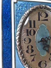 Gorgeous Swiss Enamel and Sterling Table Clock, circa 1920s