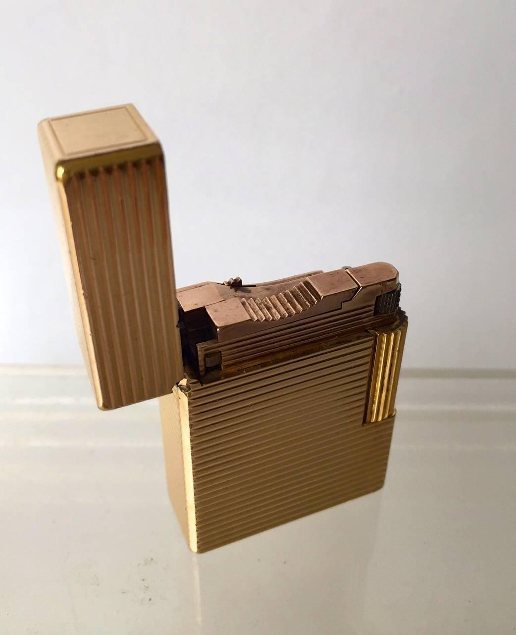 Vintage Gold Plate S G Dupont Lighter at 1stdibs