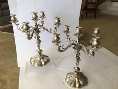 Beautiful Italian 800. Fine Silver Figural Candelabra, circa 1940 Signed Bilini