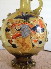 Moser Glass Decanters Armorial Enamel and Applied Glass, circa 1900