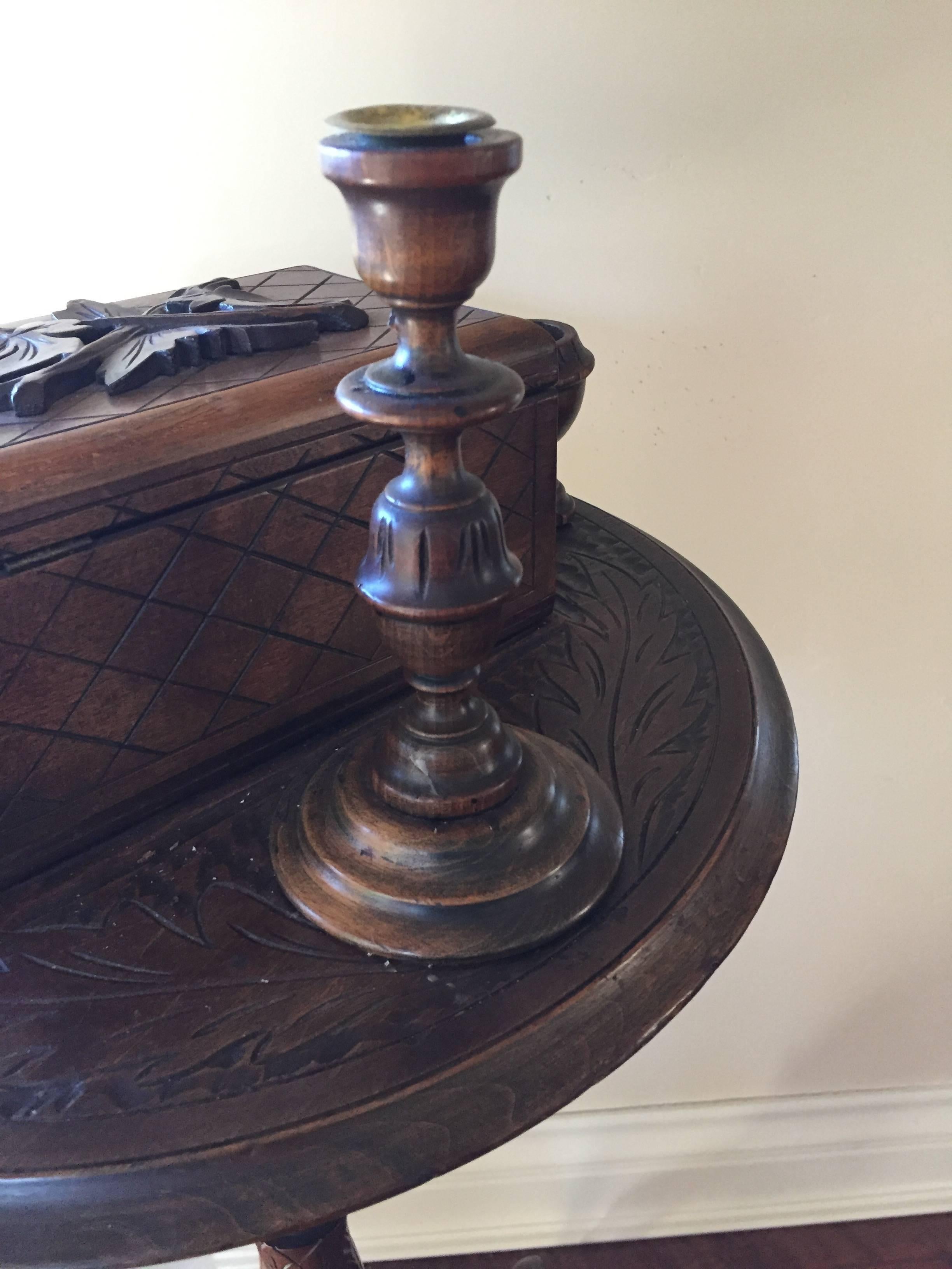 Antique German Black Forest Oak Smoking Stand, circa 1890 In Excellent Condition For Sale In Redding, CA