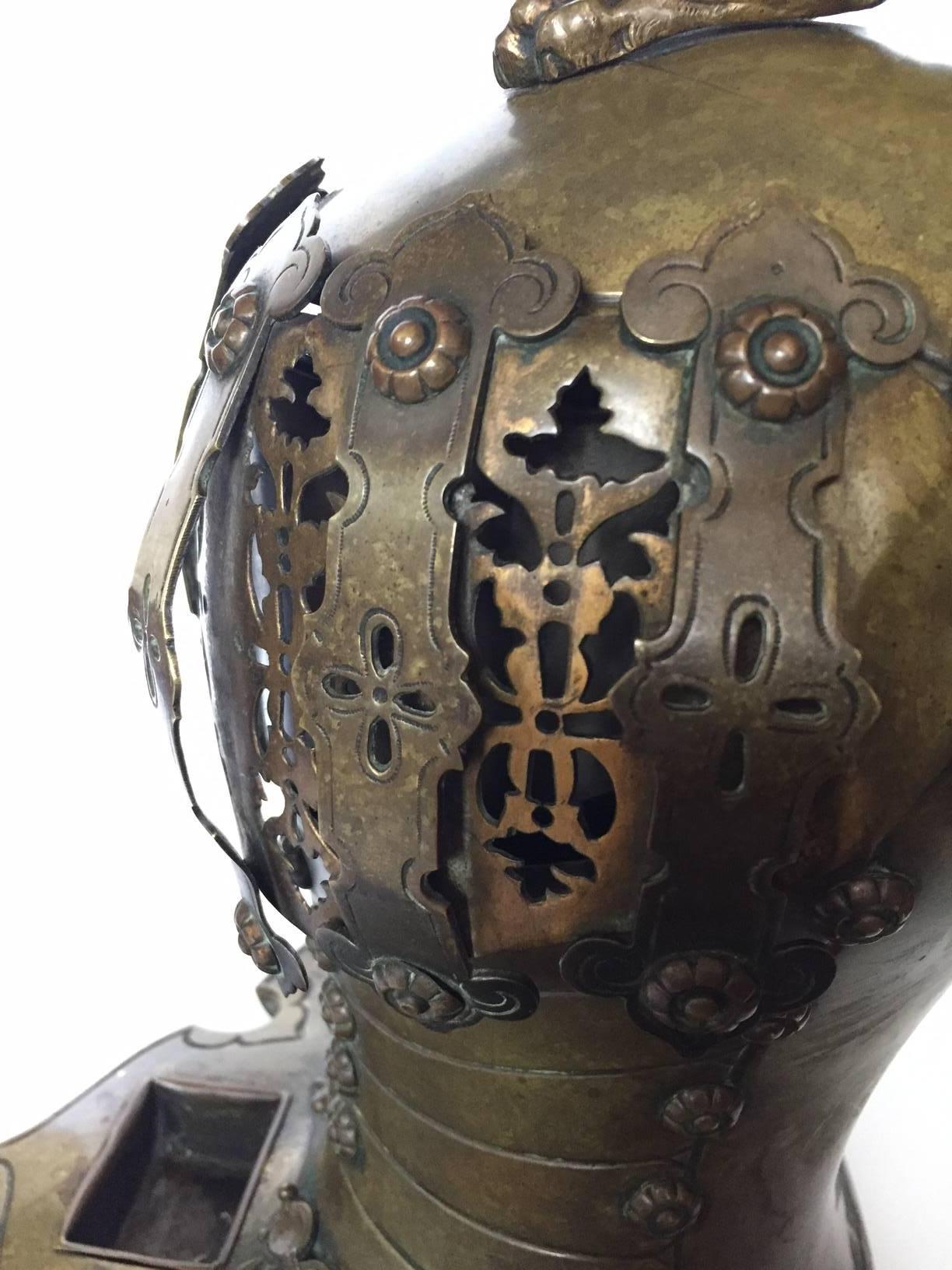 French Bronze Knights Helmet Form Cigar Stand 19th Century 