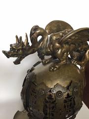 French Bronze Knights Helmet Form Cigar Stand 19th Century "Rarity"