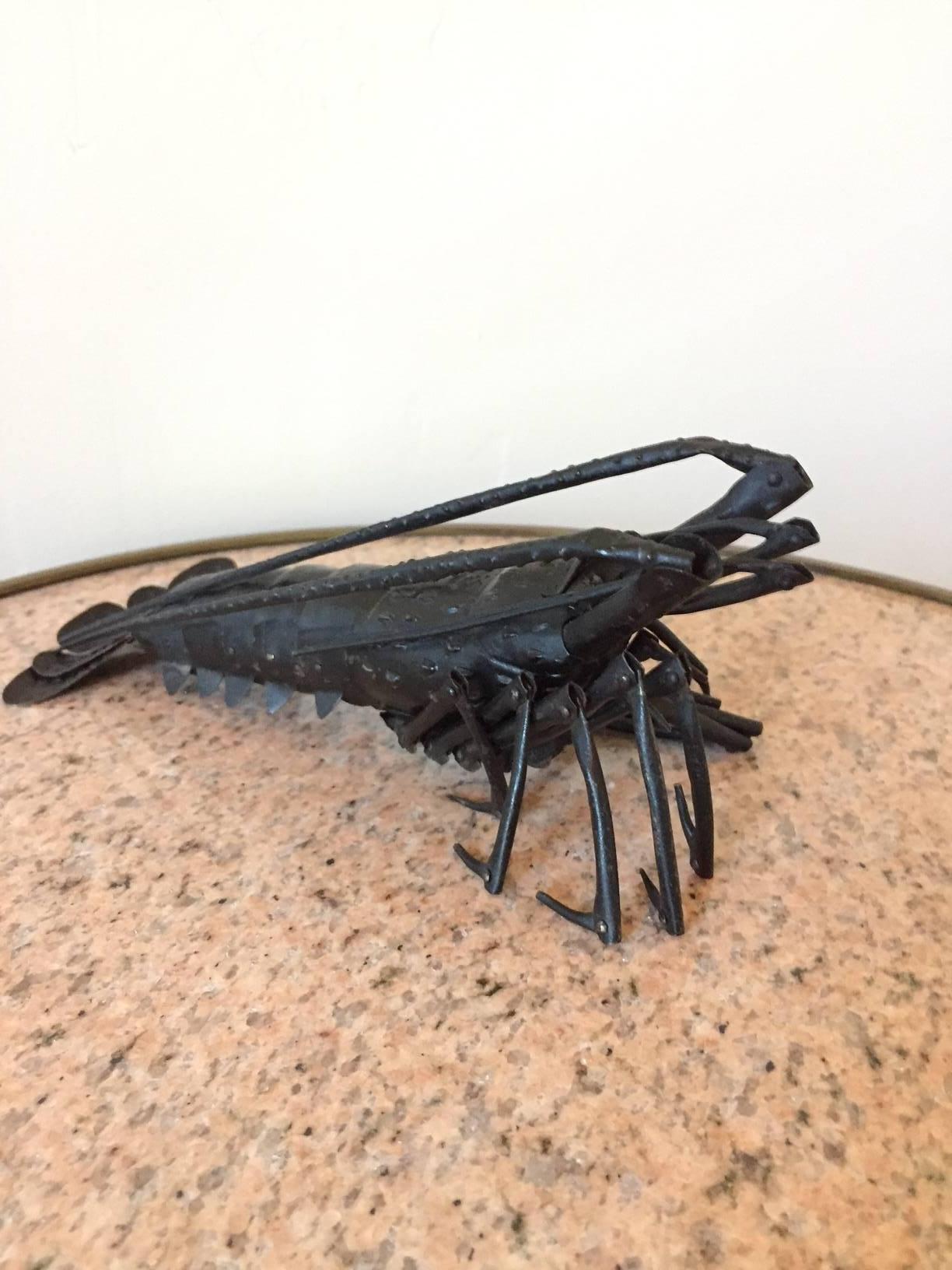 A fully articulated crawfish patinated in rare black color, circa 1890 very realistic
and so fun to arrange in various positions. These are rare and highly sought
this example in the black patina is the hardest to find. In exceptional condition.