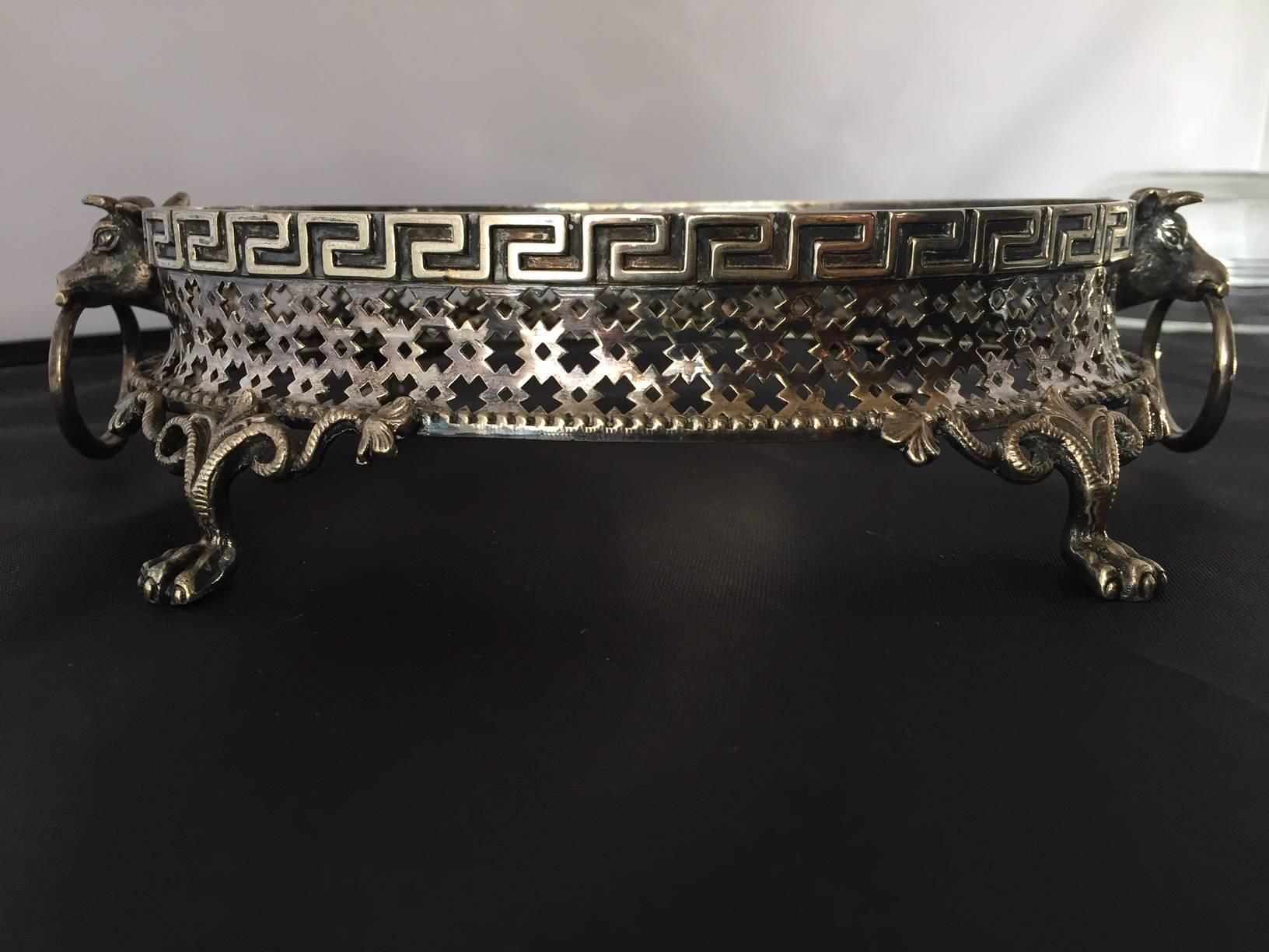 French 19th Century Silver Plated Pierced Dome Butter Dish 