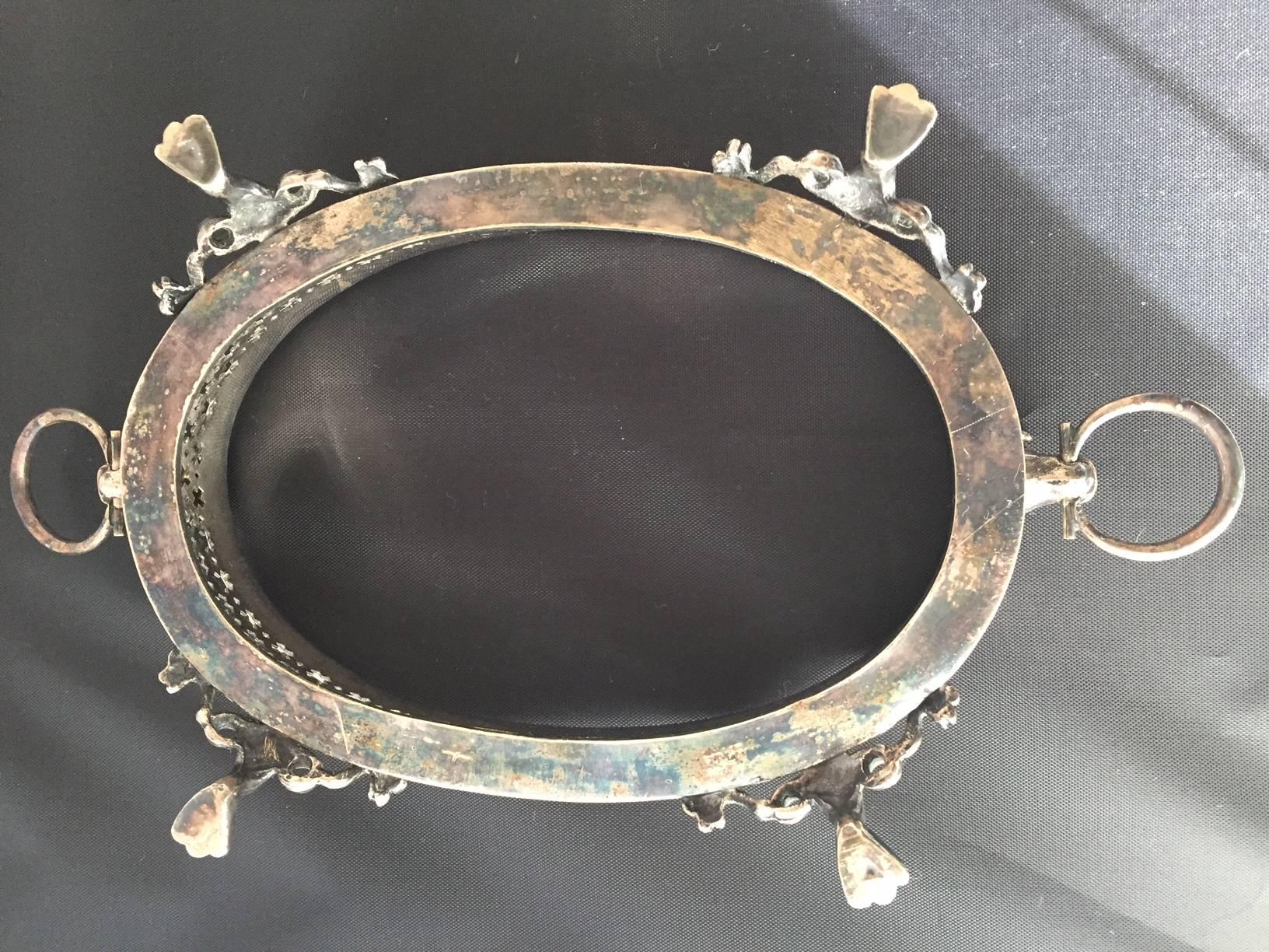 French 19th Century Silver Plated Pierced Dome Butter Dish 