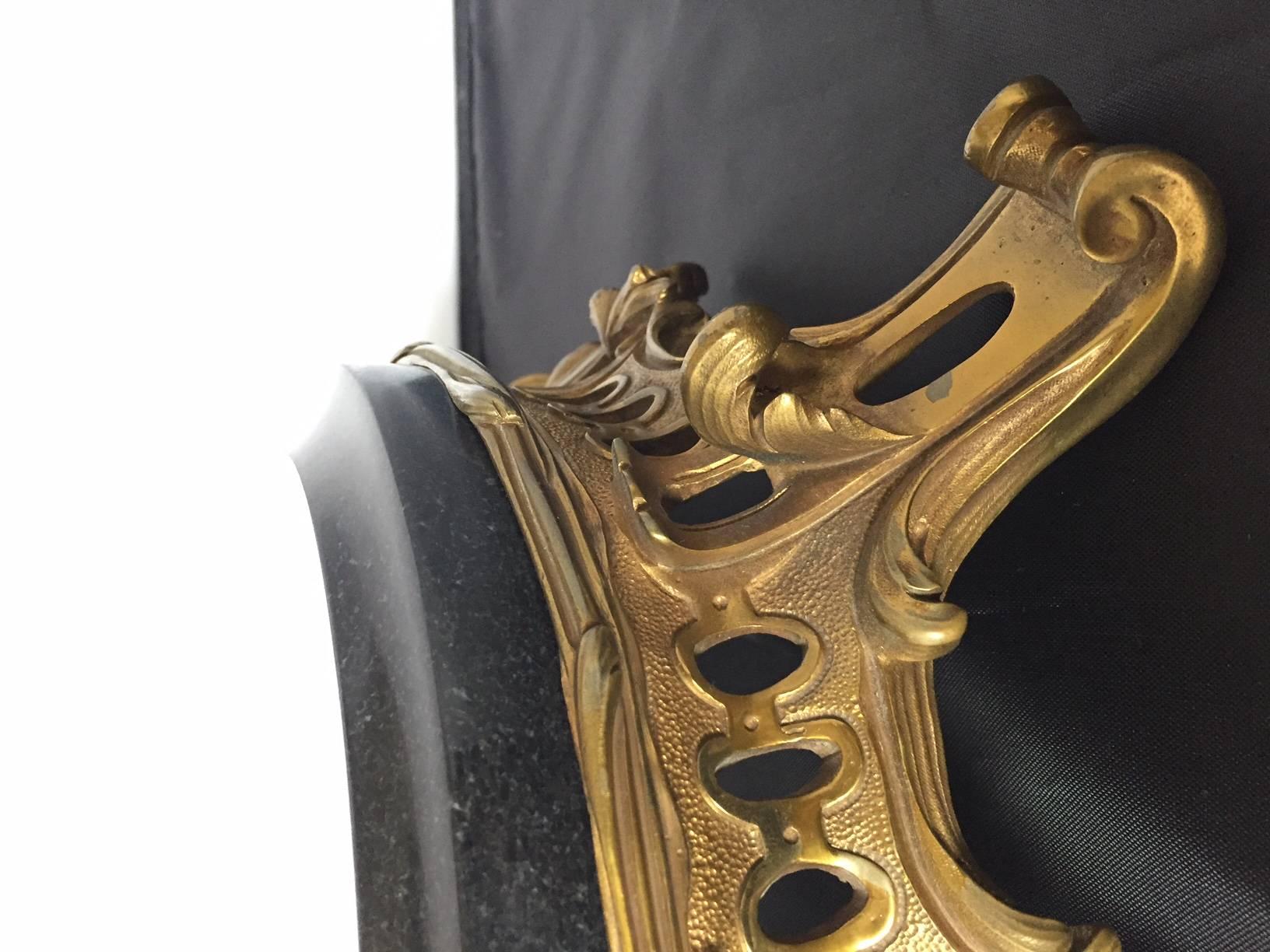 Cast SALE French 19th Century, Ormolu Stand Centerpiece Black Marble Top For Sale