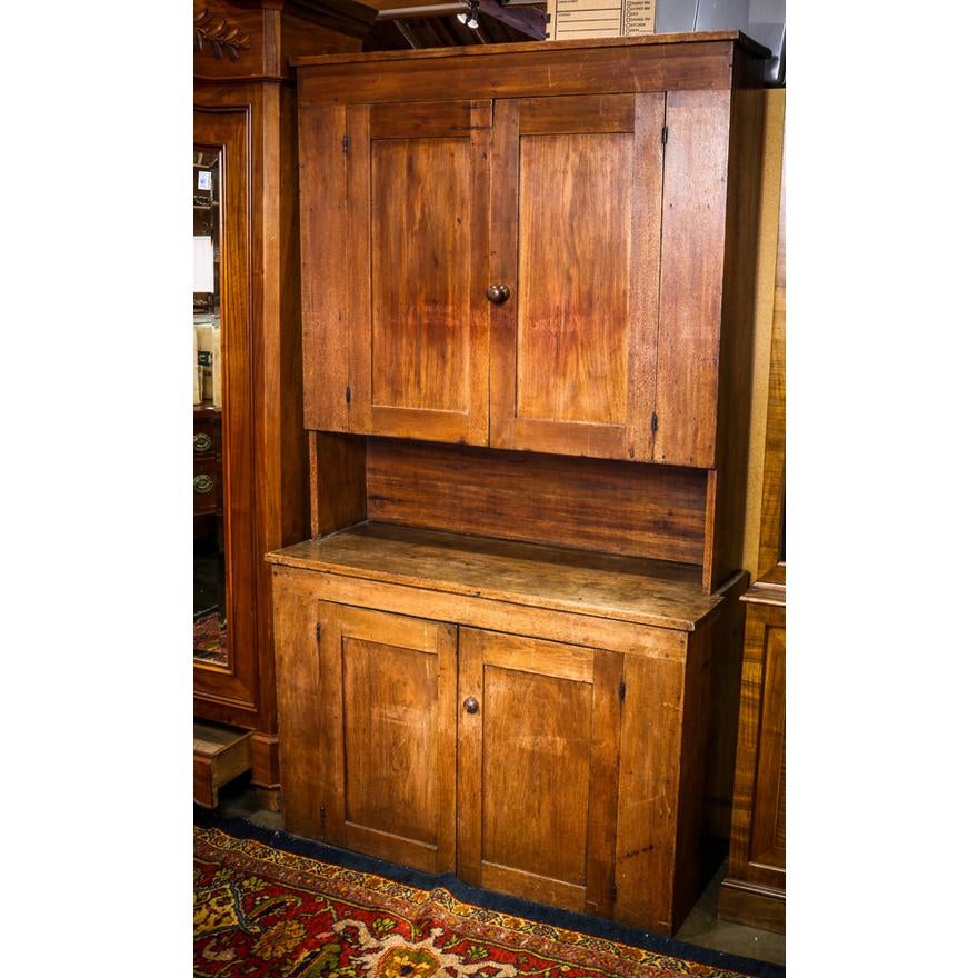 Antique American Primitive Cherry Hutch W/ Great Patina Early 19th Century For Sale