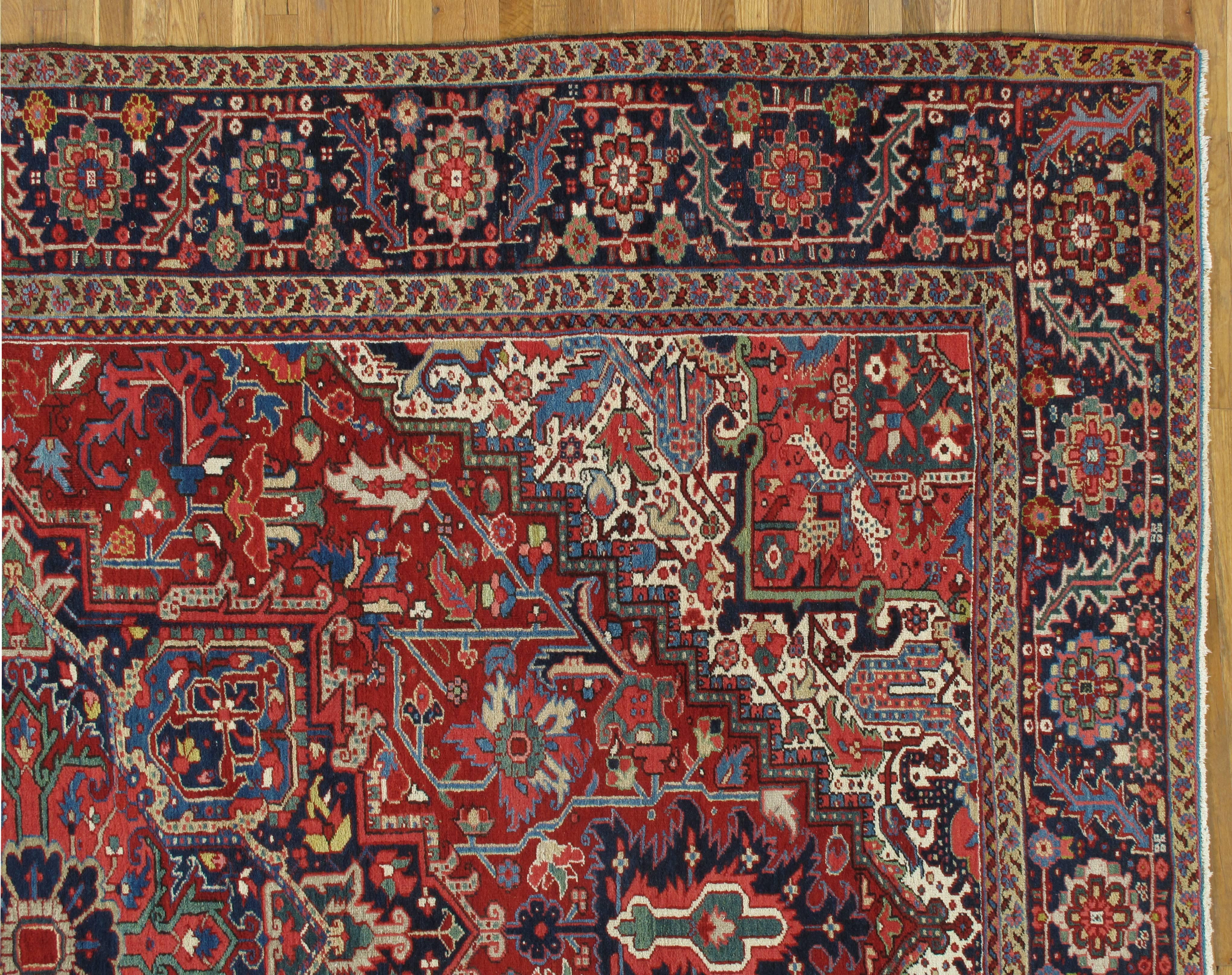 Heriz carpets are the staple of the furnishing market and remain the most popular of all NW Persian Carpets. They were produced for the rapidly growing US market in the late 19th to Early 20th Centuries. In home design, Heriz carpets are beloved for