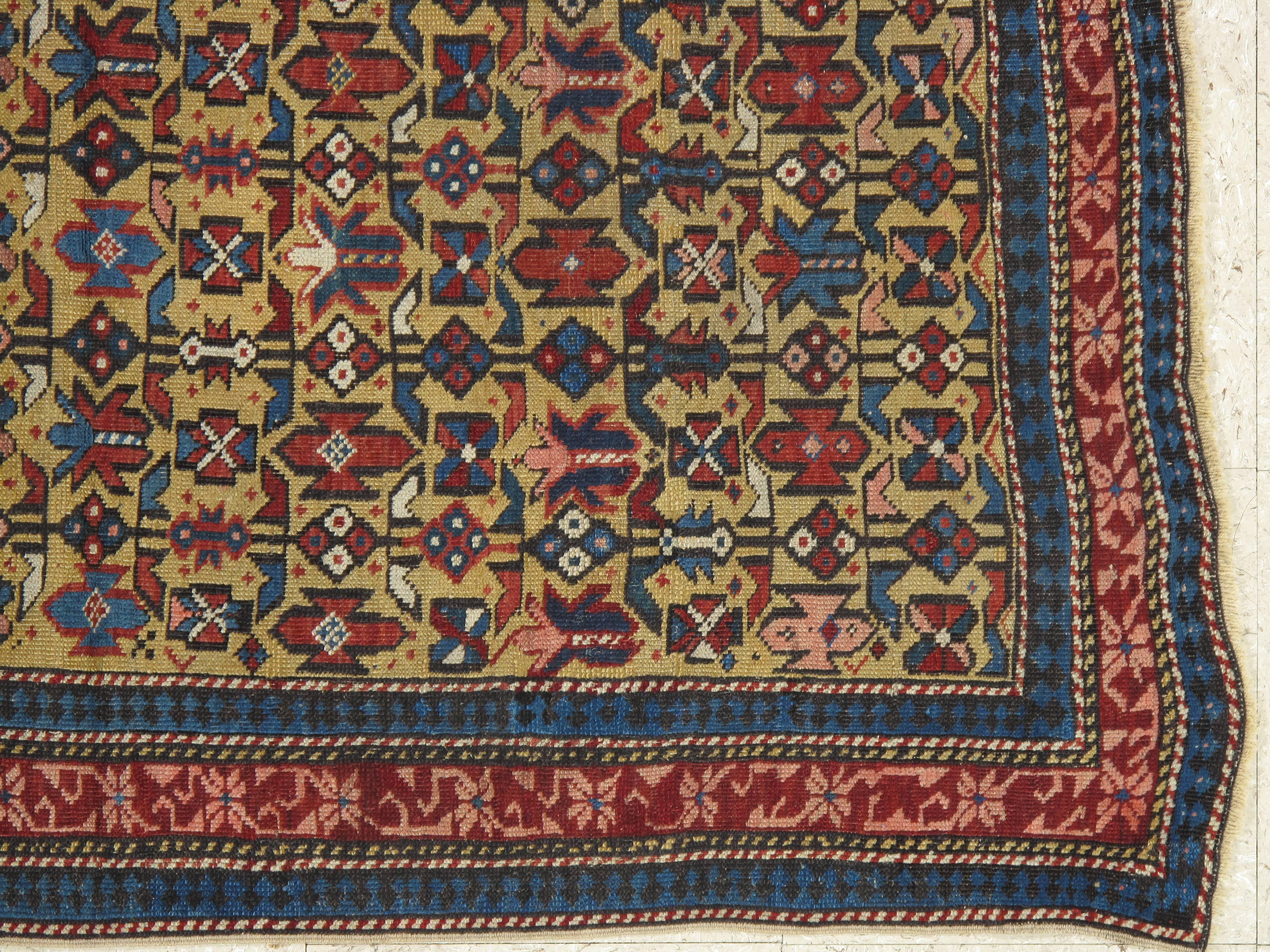 Antique Shirvan Rug, circa 1880 Hand Knotted, Wool Oriental Rug 1