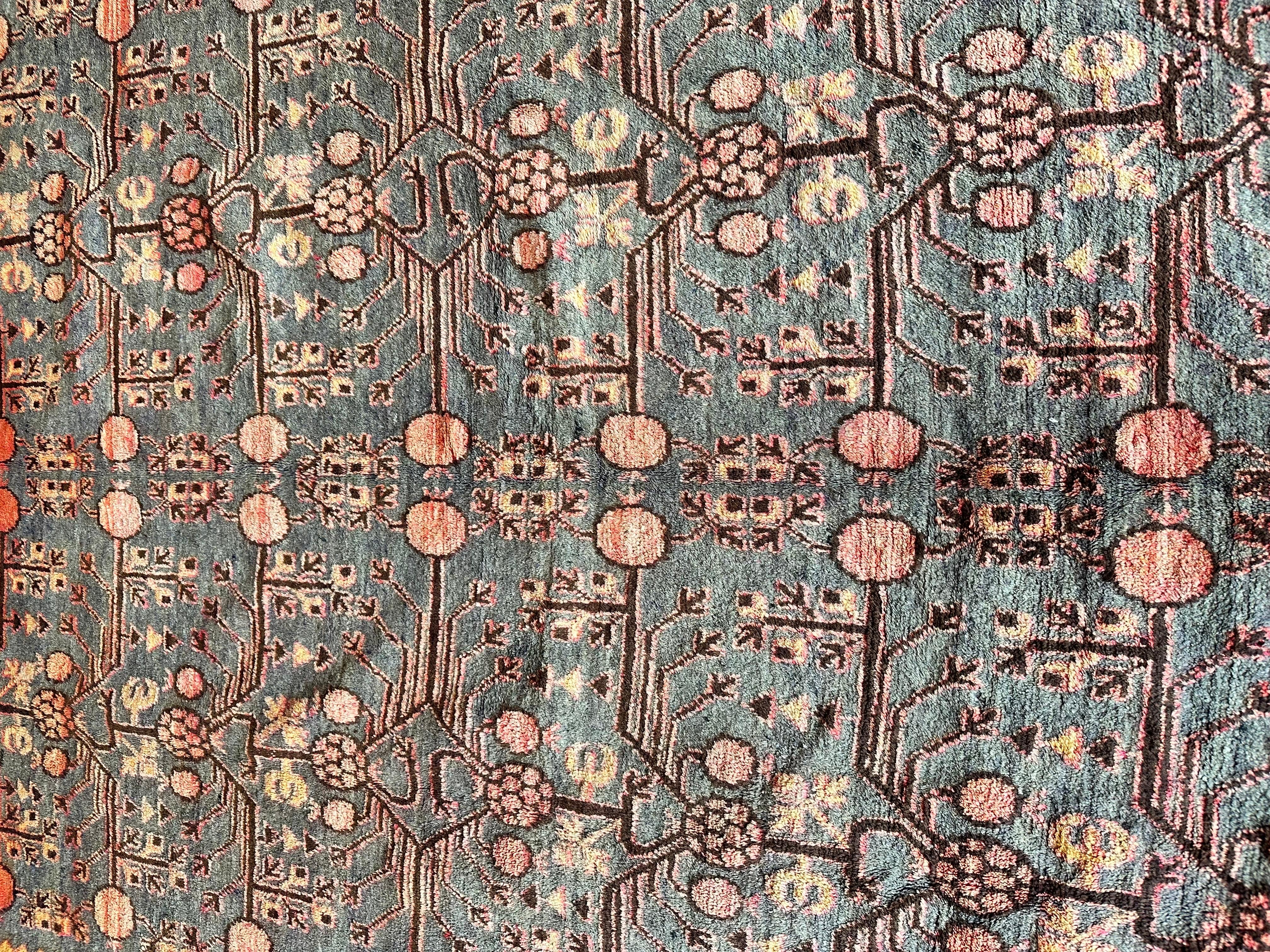 Vintage  Alfombra Khotan, alfombra oriental hecha a mano, gamba suave, beige, marrón, azul-gris Anudado a mano en venta