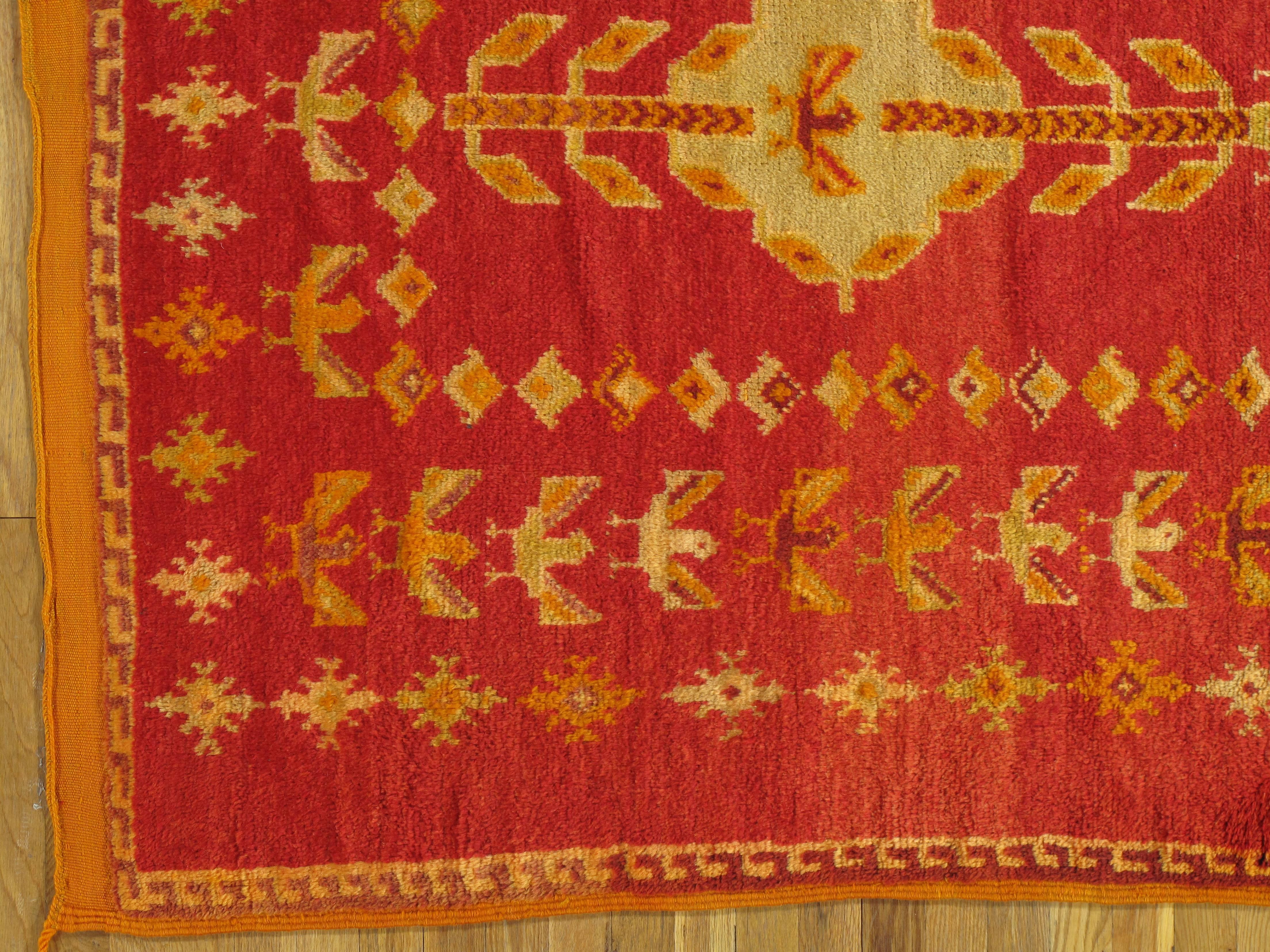Hand-Knotted Vintage Moroccan Carpet