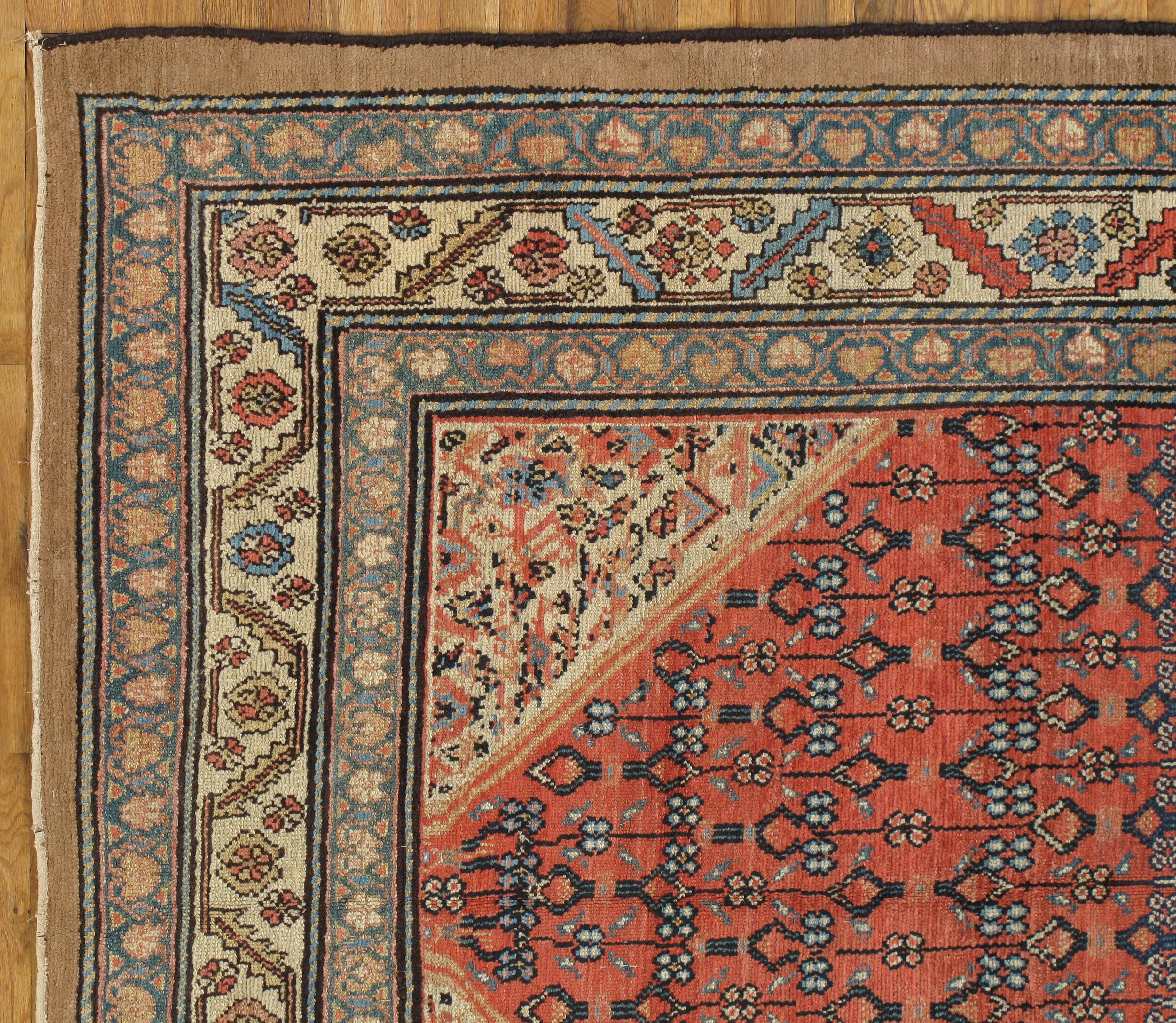 The village of Serab is known for their fine long runners with a characteristic camel ground and lozenge-shaped medallions. These rugs are woven in the village of Serab, located in the North West Region of Persia. Measures: 5'5