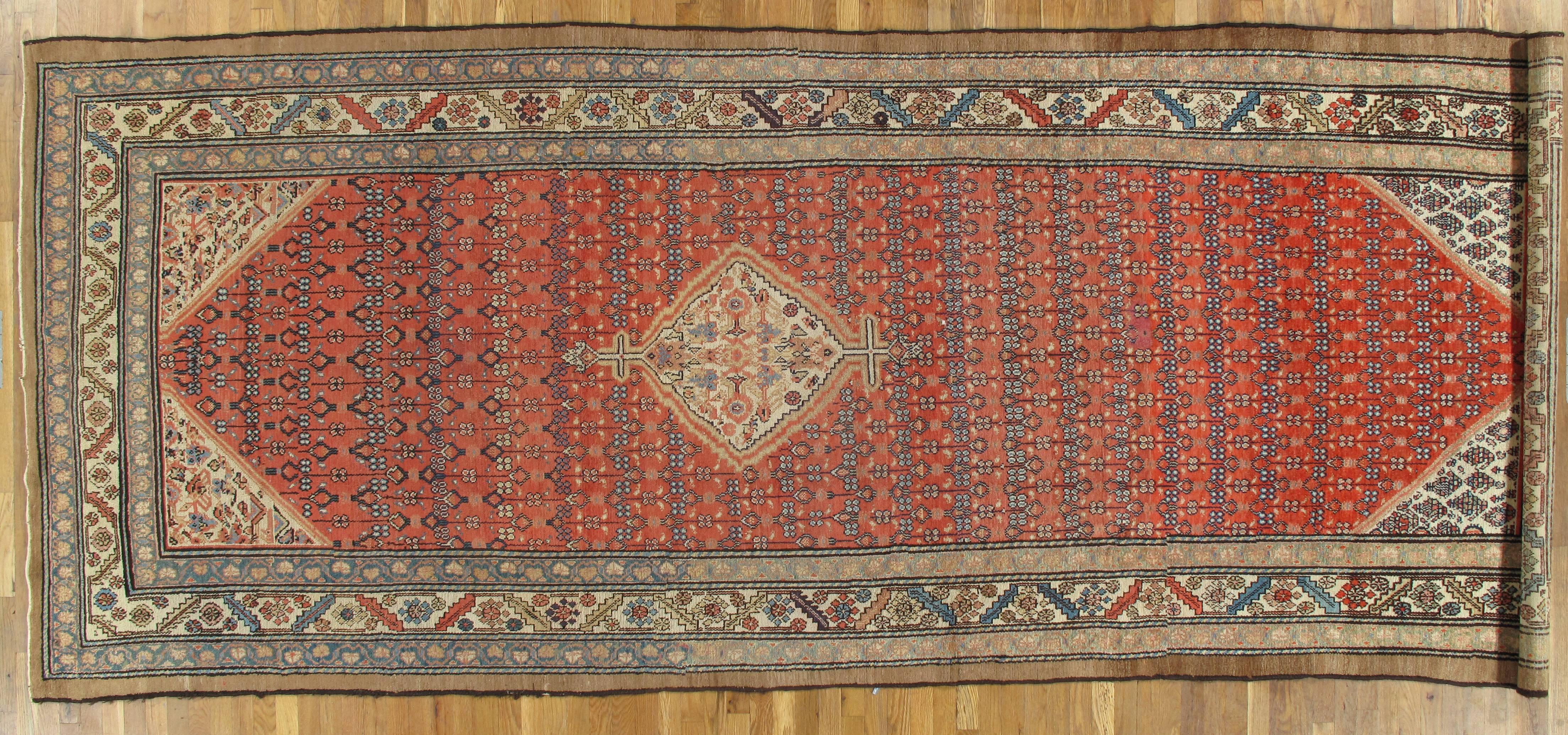 Hand-Knotted Antique Serab Carpet For Sale
