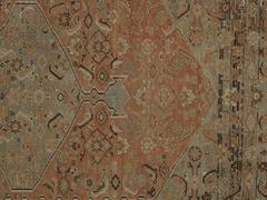 Antique Gallery-Size Bijar Runner, Handmade Oriental Rug, Taupe, Terracotta