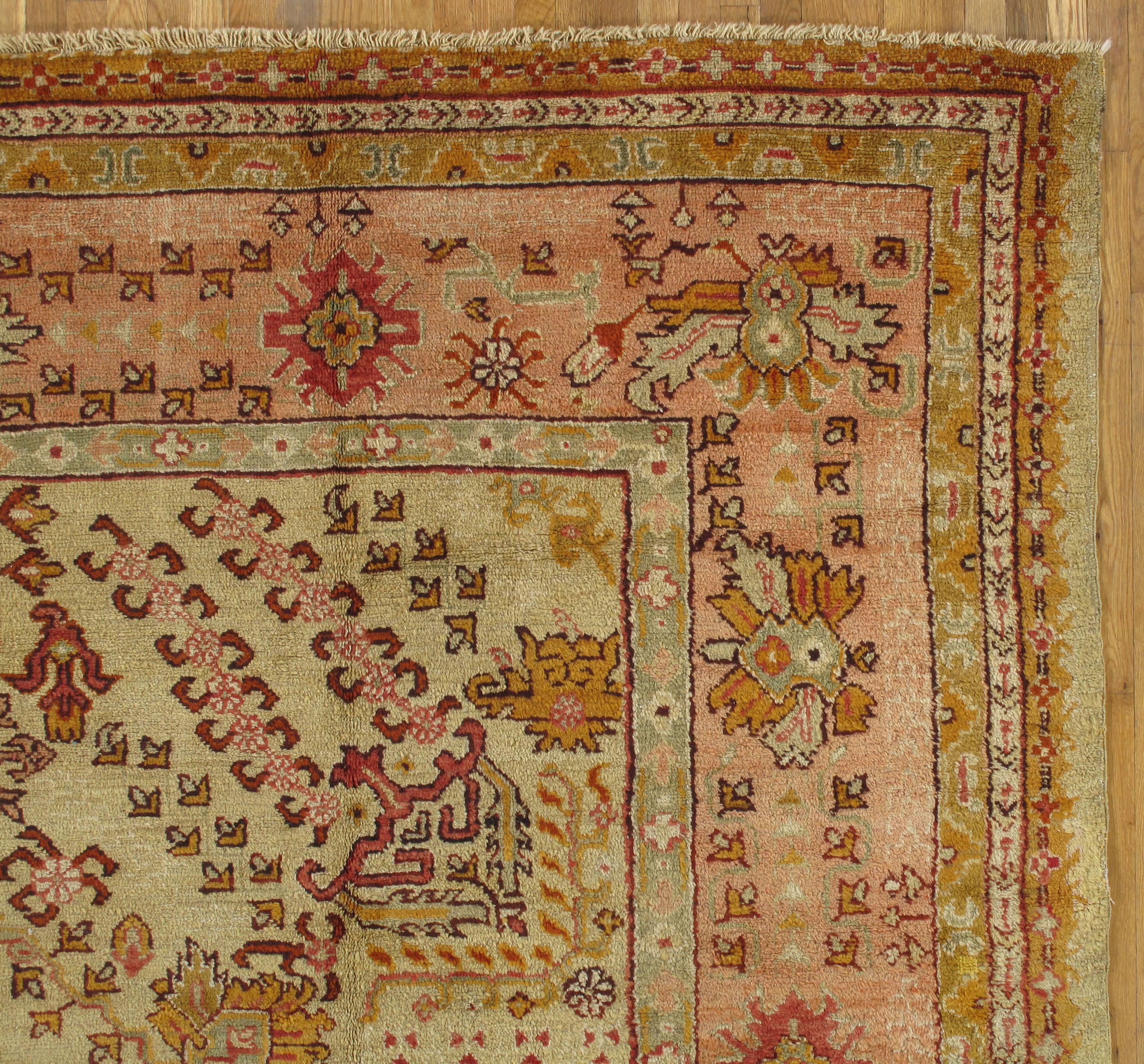 Turkish Antique Oushak Carpet