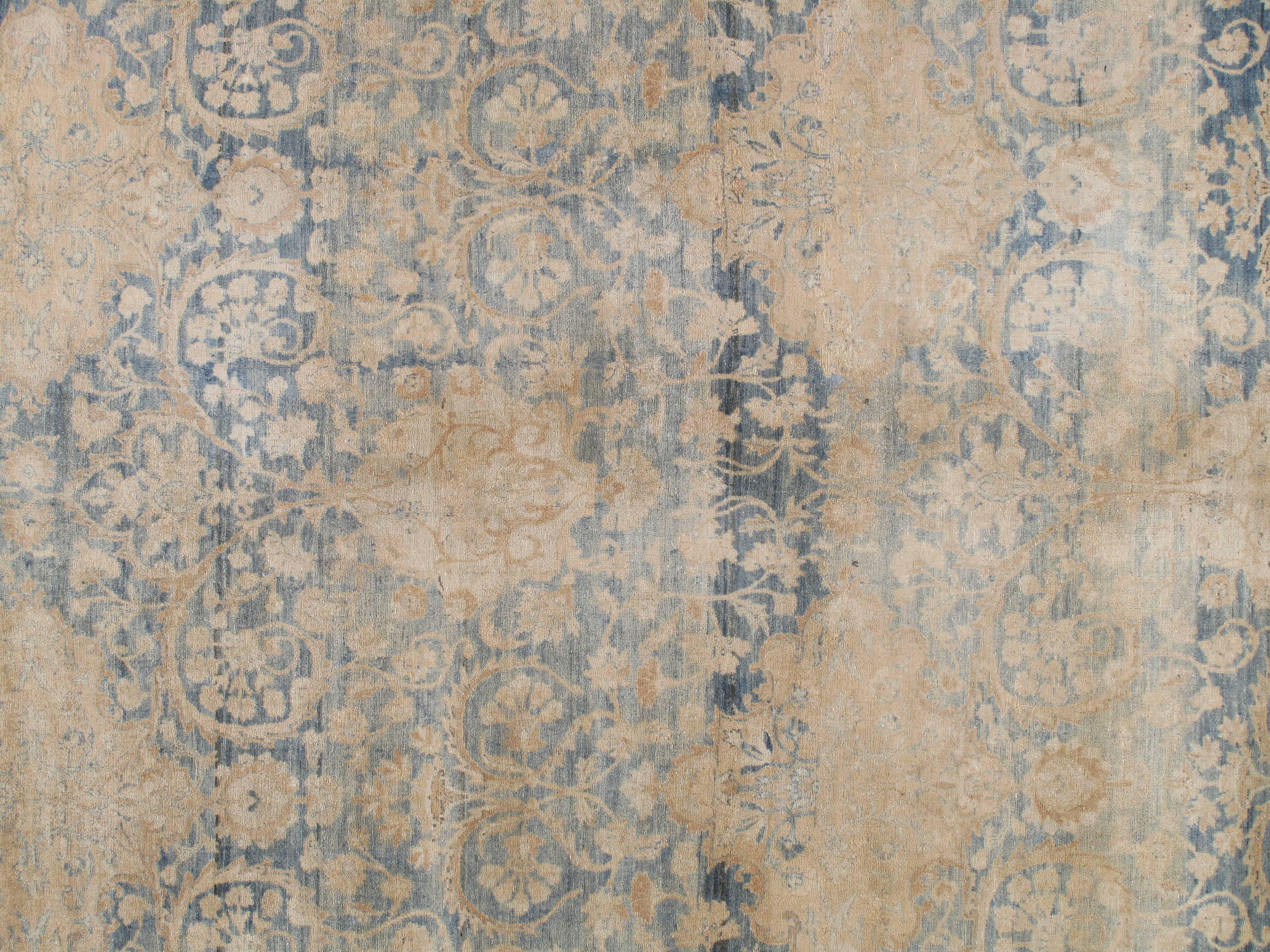 19th Century Antique Persian Lavar Kerman Carpet
